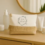 Neceser flecos personalizado para boda, diseño Floral