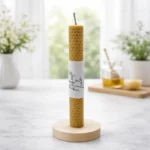 Vela cera de abeja artesanal para boda 20cm | Cursiva M