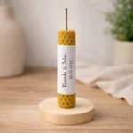 Vela cera de abeja artesanal para boda 10x2cm | Bouquet