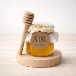Miel artesana boda con mielero 50G | Iniciales