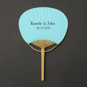 Abanico paypay azul personalizado | Diseño Bouquet