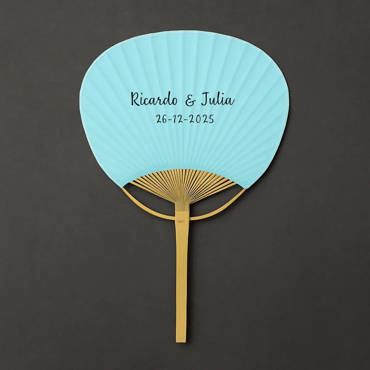 Abanico paypay azul personalizado | Diseño Bouquet