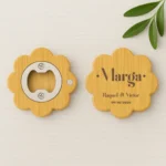 Marcasitios abridor imantando de madera floral | Diseño Frayile
