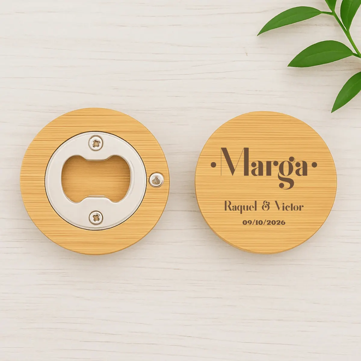 Marcasitios abridor imantando de madera redondo | Diseño Frayile