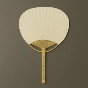 Abanico paypay beige varilla personalizada | Diseño Bouquet