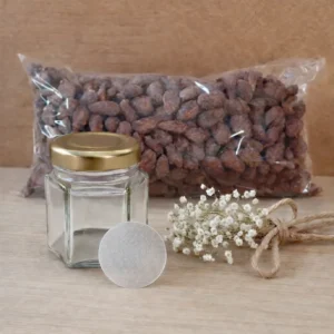 Pack almendras garapiñadas + bols + pegatina plateada