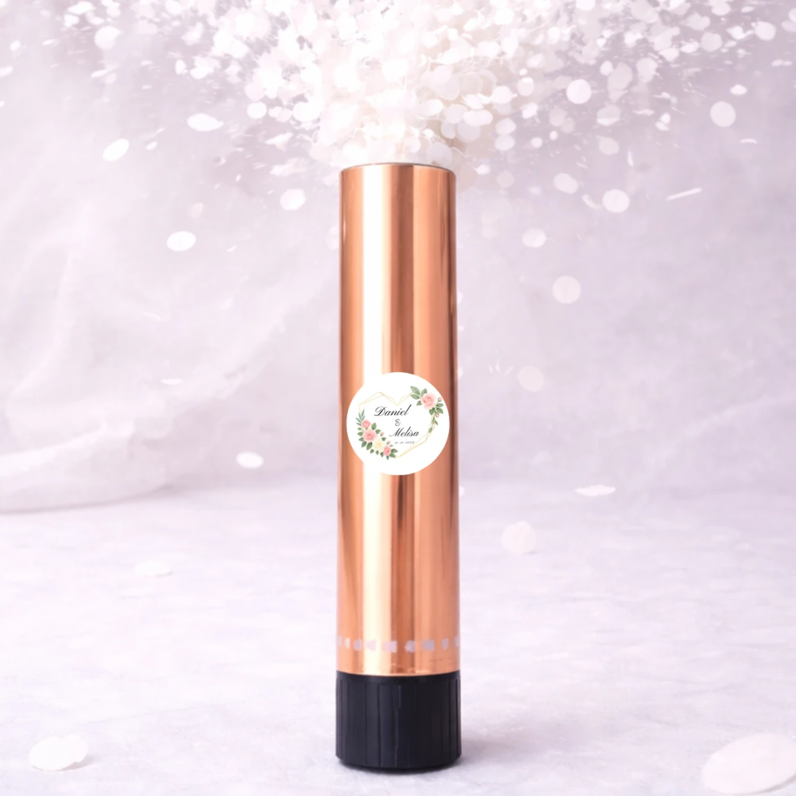 Cañón confeti detalle boda | Diseño Corazón
