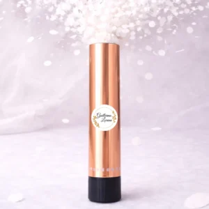Cañón confeti detalle boda | Diseño hojas cursivas