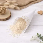 Cono para arroz o pétalos blanco con calado