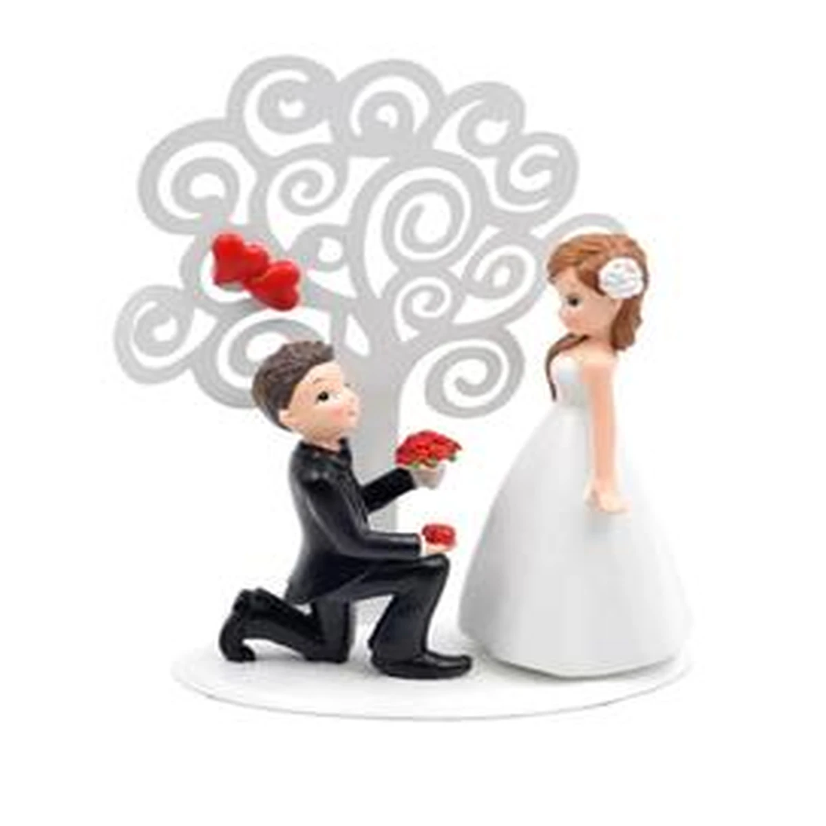 Figura novios y árbol para tarta