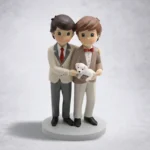 Figura pareja de novios con perro
