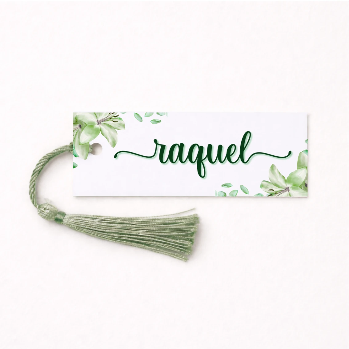 Marcasitios borla verde | Diseño floral verde
