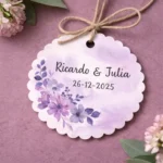 Etiqueta violeta | Diseño bouquet