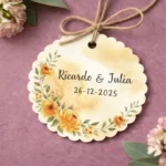 Etiqueta rosas naranjas | Diseño bouquet