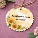 Etiqueta girasoles | Diseño Cranberry