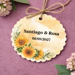 Etiqueta girasoles | Diseño Cranberry