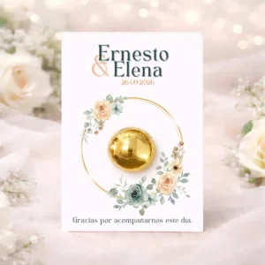Tarjeta con bálsamo dorado | Diseño hexágono 4 TAN