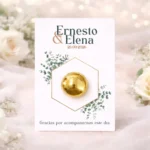 Tarjeta con bálsamo dorado | Diseño hexágono 1 TAN