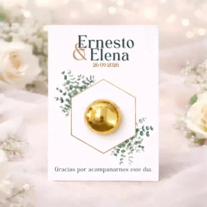 Tarjeta con bálsamo dorado | Diseño hexágono 1 TAN