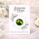 Tarjeta con bálsamo verde | Diseño hexagonal TAN 1