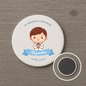 Imán redondo | Diseño niño moreno