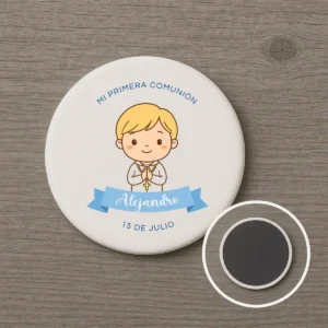 Imán redondo | Diseño niño rubio