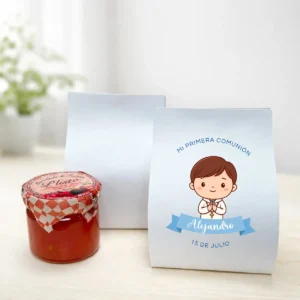 Mermelada tomate comunión | Diseño niño moreno