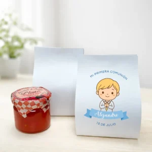 Mermelada tomate comunión | Diseño niño rubio