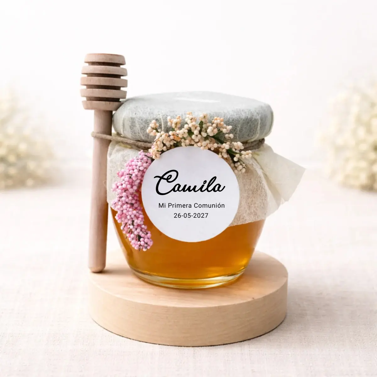 Miel artesana comunión con mielero CUKI 125G | Diseño camila