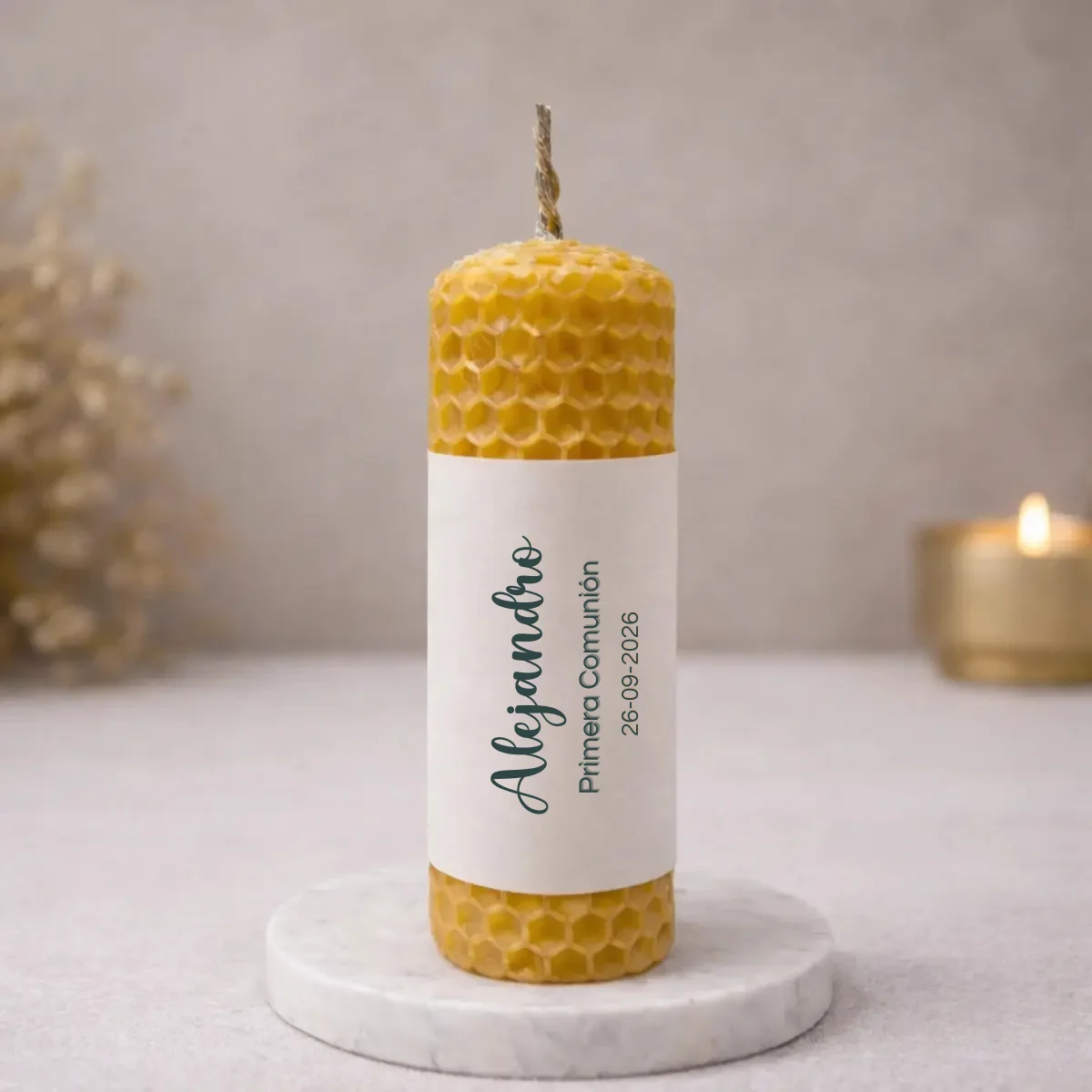 VELA CERA ABEJA 10X3CM COMUNIÓN Sencillo