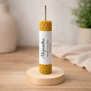 VELA CERA ABEJA 10X2CM COMUNIÓN SENCILLO