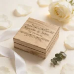 CAJA ALIANZAS MADERA BODA BOUQUET