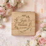 CAJA ALIANZAS MADERA BODA FLORAL 2 DELANTERO