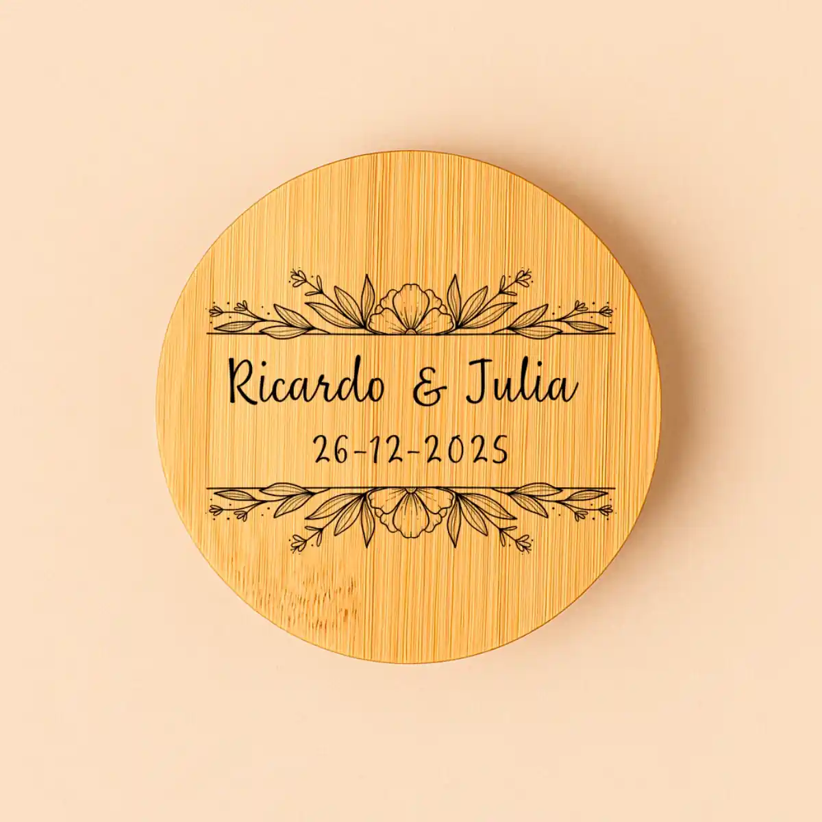 Tapadera vela grabada | Diseño bouquet