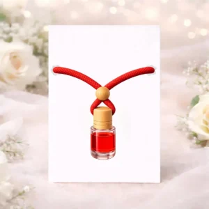 Ambientador para coche rojo boda tarjeta