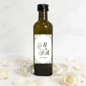 Botella de aceite 100ml boda tulipan