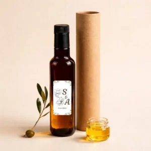 Botella de aceite 250ml virgen extra boda tulipan
