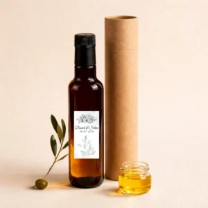 Botella de aceite 250ml virgen extra boda floral 3