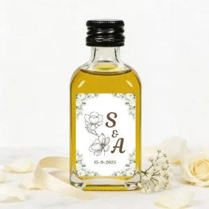 Botella de aceite 50ml boda tulipan