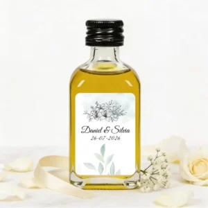 Botella de aceite 50ml boda floral 3