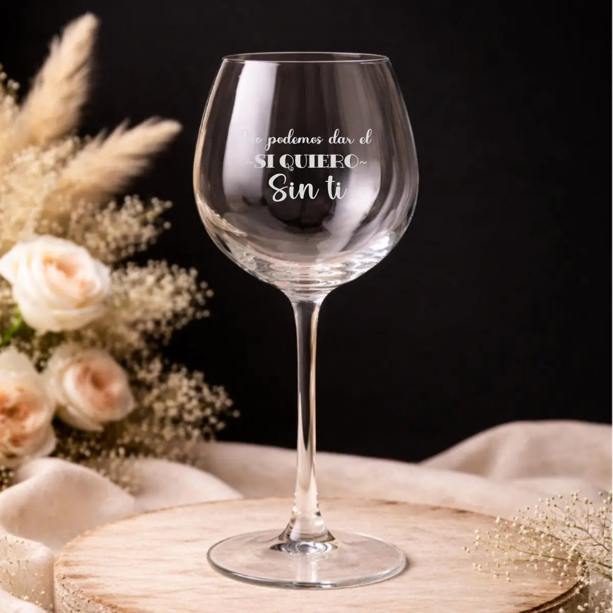 Copa vino 67cl personalizada para boda, diseño Si quiero