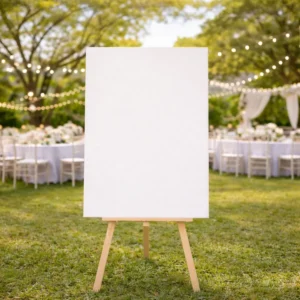 Cartel bienvenida impreso boda  vertical