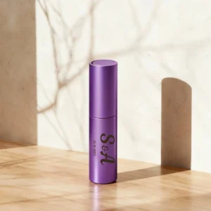 Perfume frasco metálico lila boda tulipan