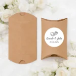 Empaquetado cajita regalo kraft personalizado para boda, diseño Elegance
