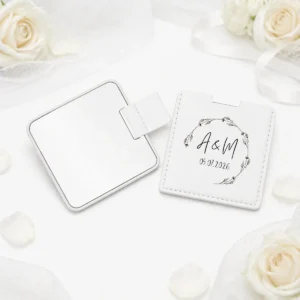 Espejo cuero blanco boda basic