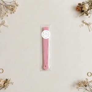 Abanico madera rosa barnizado boda floral