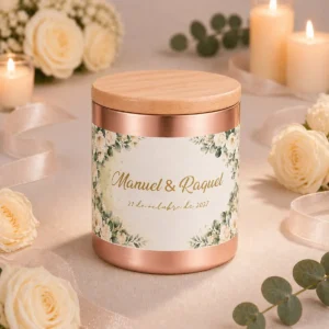 Vela oro rosado boda aurora