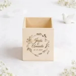 Portalapices madera personalizados para boda, diseño Floral