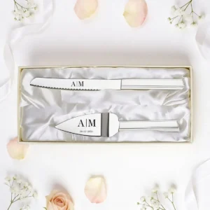 Set tartas mango liso boda iniciales