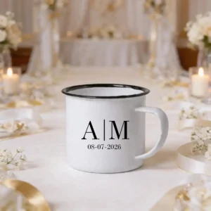 Taza baja boda iniciales
